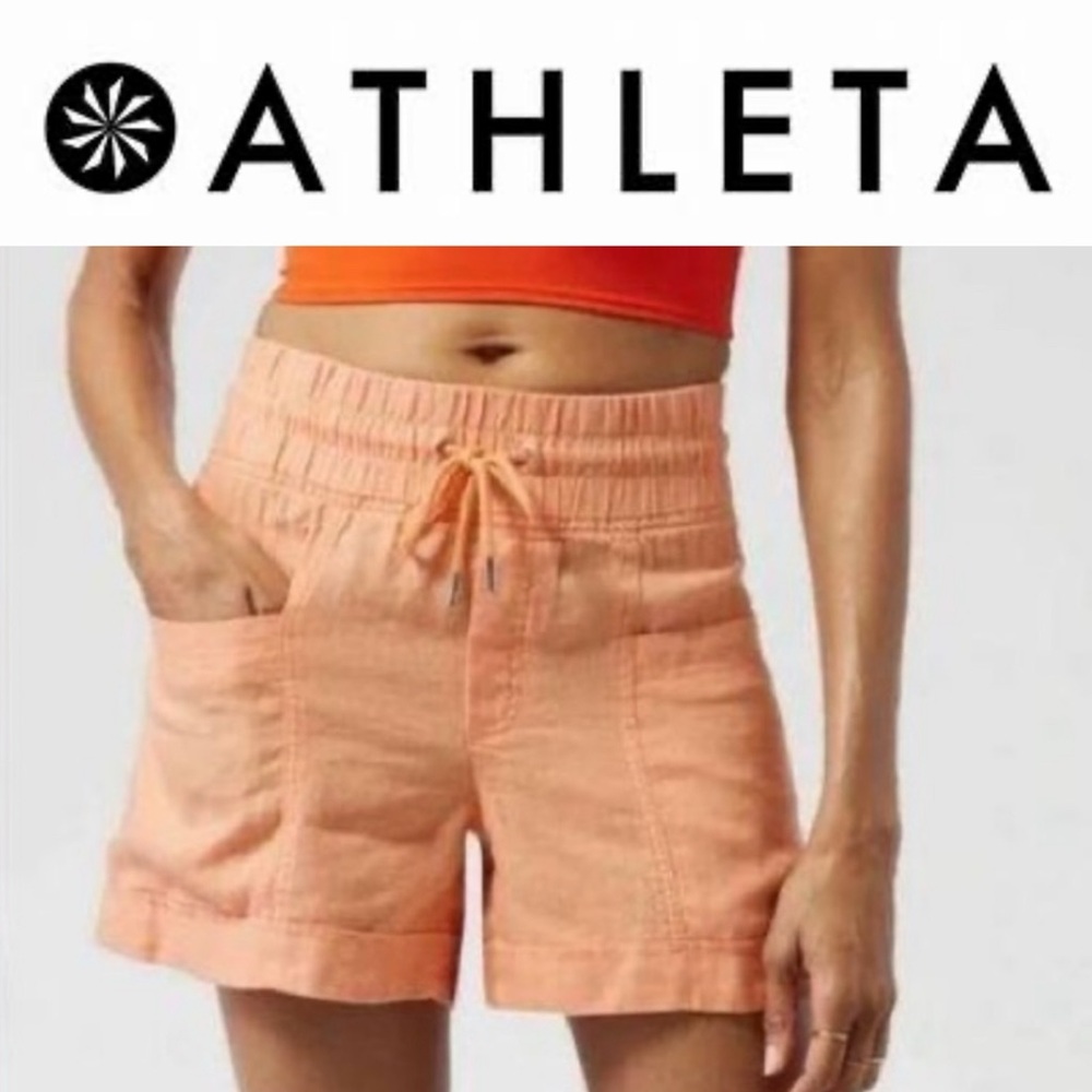 EUC SZ12 Athleta Women's Coral Cabo linen shorts